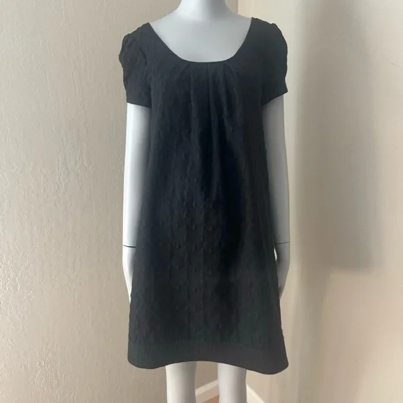 JUICY COUTURE Embroidered Shift Dress Black 100% Cotton A-Line Scoop Neck Size 6 - Picture 8 of 15